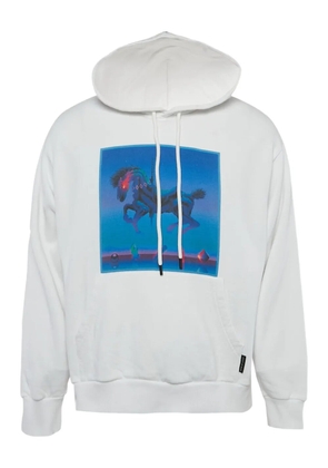 COUNTY OF MILAN horse-print hoodie - White