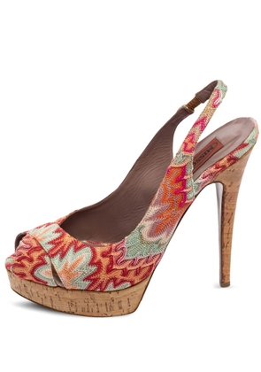 Missoni Pre-Owned 135mm platform slingback sandals - Orange