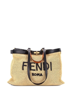 Fendi Pre-Owned Peekaboo X- Raffia Medium tote bag - Neutrals