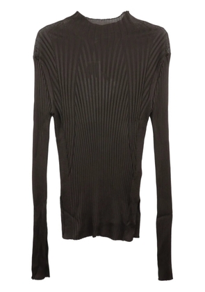 Jil Sander mock-neck ribbed-knit top - Brown