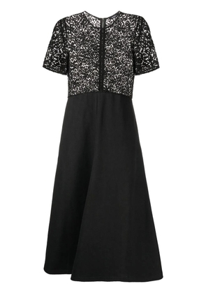 Goen.J macramé-panel midi dress - Black