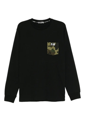 Mastermind Japan x Bape logo patch pocket T-shirt - Black