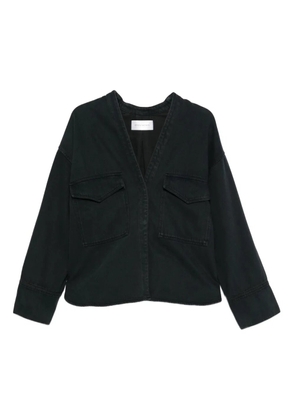 Christian Wijnants pocketed V-neck denim jacket - Blue