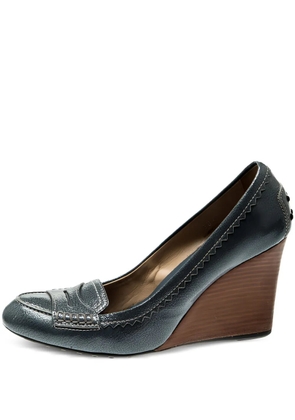 Tod's Vintage 90mm leather loafer pumps - Blue