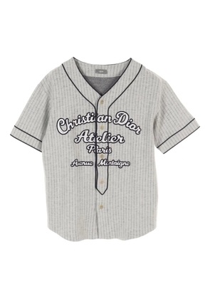Christian Dior Pre-Owned 2010s embroidered striped shirt - Grey