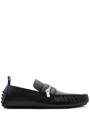 Burberry zip-detail leather loafers - Black