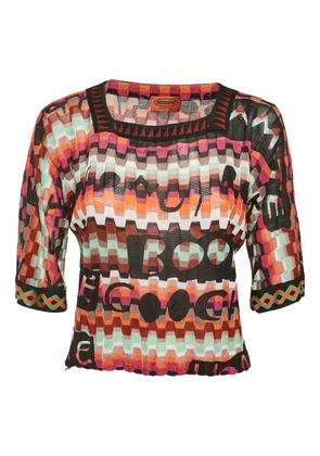 Missoni Pre-Owned zigzag-pattern knit top - Brown