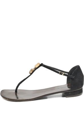 Giuseppe Zanotti Vintage leather crystal-embellished sandals - Black