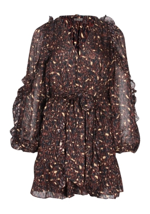 Ulla Johnson printed ruffle mini dress - Black