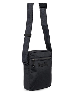 BOSS logo-plaque messenger bag - Black