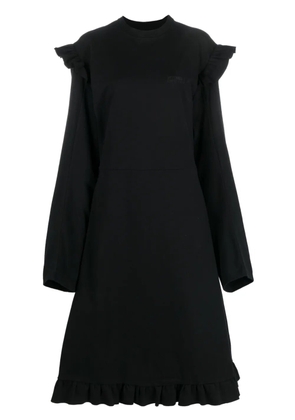 VETEMENTS ruffle-detail midi dress - Black