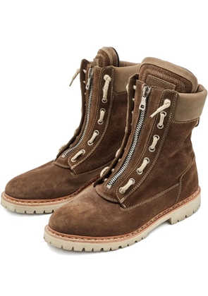 Balmain Pre-Owned 2024 zip-front suede boots - Brown