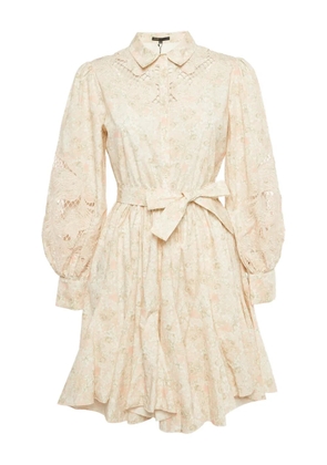 Maje cotton floral-print midi dress - Pink