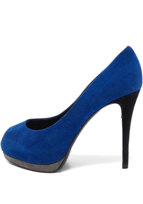 Giuseppe Zanotti Vintage pre-owned 110mm suede peeptoe pumps - Blue