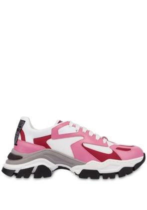 Moschino panelled lace-up sneakers - Pink