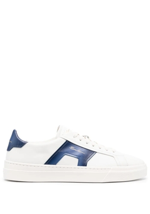 Santoni Double Buckle low-top leather sneakers - White