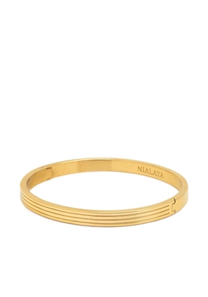 Nialaya Jewelry logo-engraved bracelet - Gold