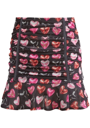 Fleur Du Mal heart-print mini skirt - Black