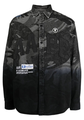 AAPE BY *A BATHING APE® logo-patch cotton shirt - Black