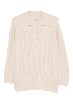 THE NEW SOCIETY ribbed polo top - Neutrals