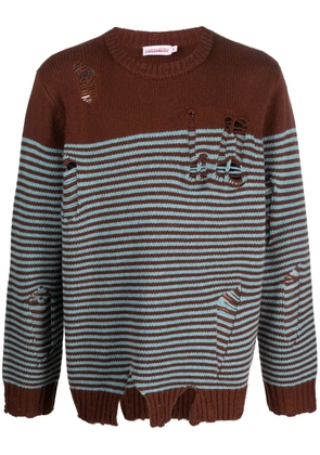 Charles Jeffrey Loverboy distressed striped jumper - Blue
