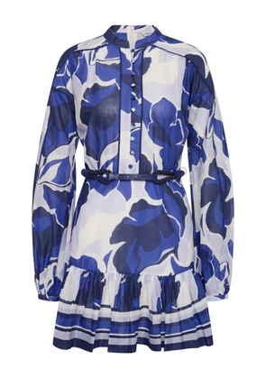 Rebecca Vallance Paros floral-print belted mini dress - Blue