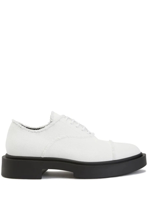 Giuseppe Zanotti Adric frayed denim Oxford shoes - White
