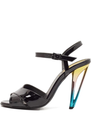 Fendi Pre-Owned patent leather ankle-strap sandals - Black