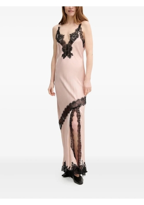 HERSKIND lace-insert silk slip dress - Pink