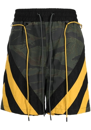 Mostly Heard Rarely Seen camouflage striped track shorts - Green
