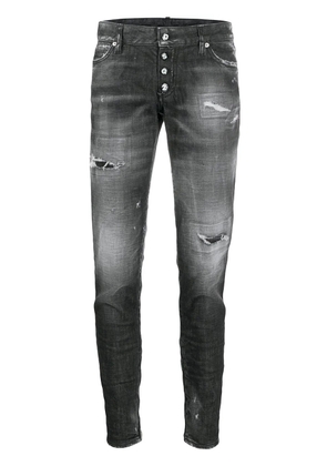 DSQUARED2 distressed zipped ankle skinny trousers - Black