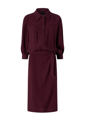 PINKO tie-waist shirt midi dress - Red