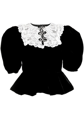 ANOUKI two-tone crystal-embellished blouse - Black