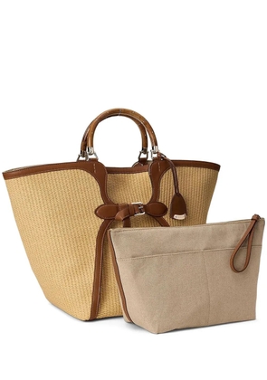 Ralph Lauren Collection braided-raffia tote bag - Neutrals