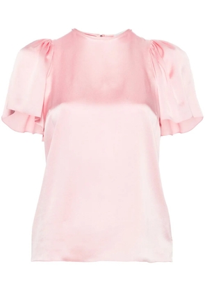 Lanvin flutter-sleeve silk blouse - Pink