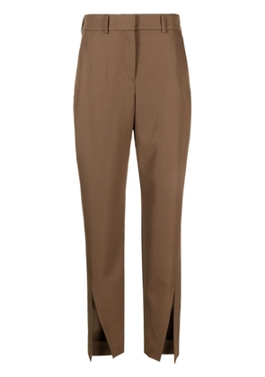 Balmain slit-detail wool trousers - Brown