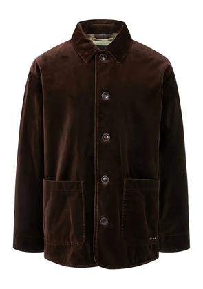 Man On The Boon. velvet button-up overshirt - Brown