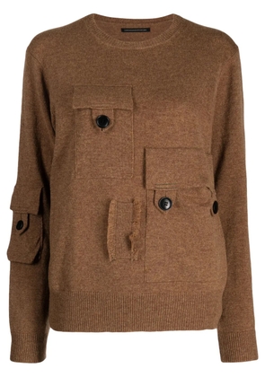 Y's speckle-knit wool jumper - Brown