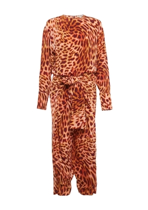 Stella McCartney Pre-Owned leopard-print silk jumpsuit - Brown