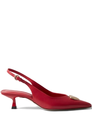 Claudie Pierlot 30mm heart-plaque slingback pumps - Red