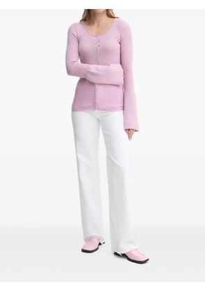 HERSKIND ribbed button-front cardigan - Pink