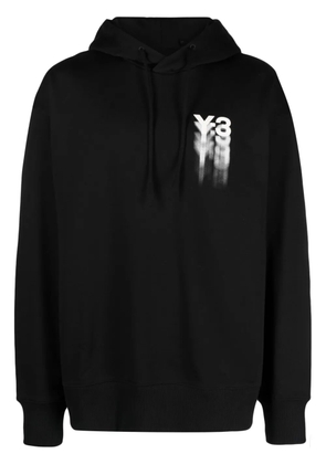 Y-3 logo-print cotton hoodie - Black