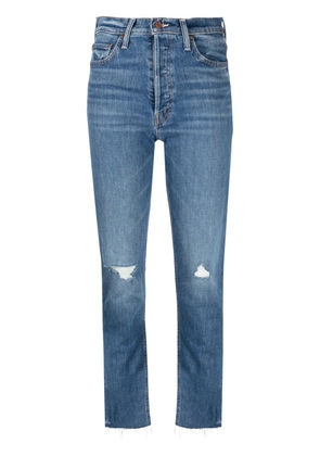 MOTHER Tomcat stonewashed cropped jeans - Blue