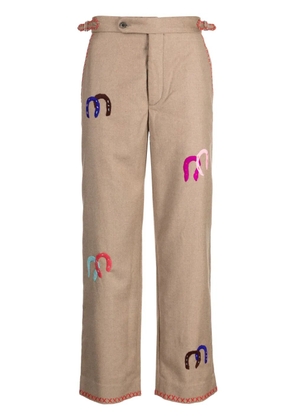 BODE Horseshoe straight-leg trousers - Brown
