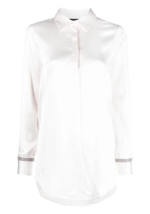 Fabiana Filippi long-sleeve satin shirt - White
