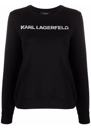 Karl Lagerfeld logo-print crew neck sweatshirt - Black