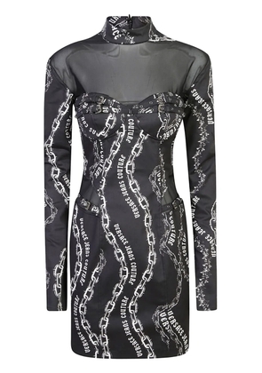 Versace Jeans Couture Chain Couture-print mini dress - Black