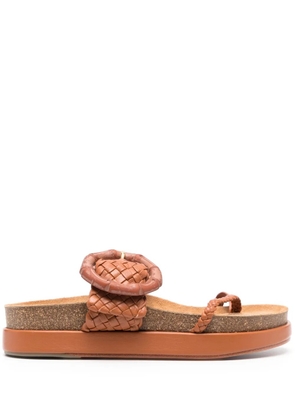 Johanna Ortiz Broadwalk Romance leather slides - Brown