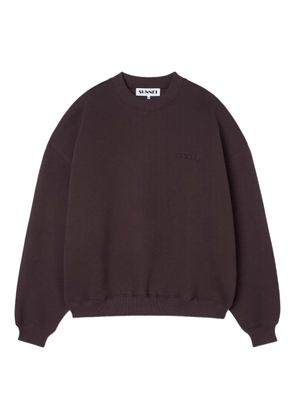 Sunnei embroidered crew-neck sweatshirt - Brown