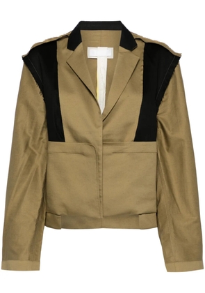 LITKOVSKA deconstructed cotton-linen blend jacket - Brown